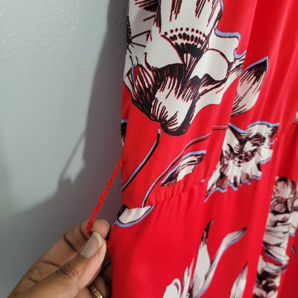 RIVER ISLAND Scarlet Floral Haulter Maxi Dress Tie-back Wedding Guest Size UK 12 - Picture 5 of 10